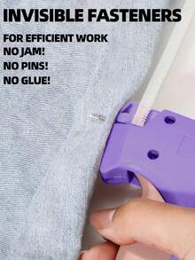 1 + 1000pcs Clothes Repair Sewing Gun Kit, Portable Clothing Mending Sewing Machine, Quick Stitch Gun, Mini Sewing Gun, Fast Mending Clothes Quilt Sewing Gun, Sewing Binding Machine - E-Pink Purple - View 3