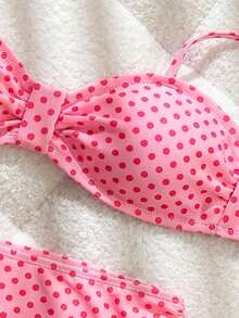 Swim Lushoire 春夏流行熱賣全印花女款性感海灘度假兩件式比基尼套裝 - 粉色 - 查看 8