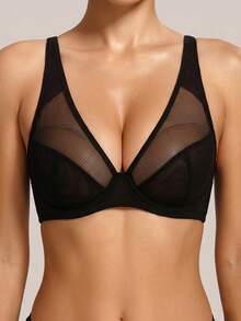 Barelissa Women's Simple Comfortable Adjustable Wide Strap Non-Padded Underwire Bra, 1pc - Black - View 6