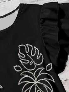 SHEIN VCAY 大尺碼女款花卉印花休閒百搭日常外出襯衫 - 彩色 - 查看 4
