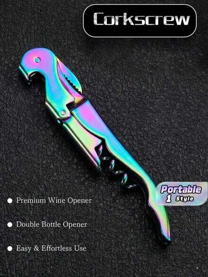 Un abridor de botellas doble de acero inoxidable con un revestimiento de titanio de color, que mide 12 cm de largo, es una excelente opción para regalos de vacaciones.