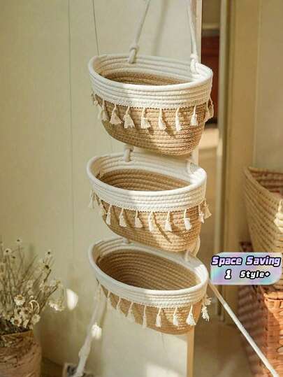 1pc Wall Mount Storage Basket Organizer For Underwear Socks Bedroom Door Back Hanging Bin Home Closet Laundry Bathroom Dormitory Space Saving Solution Gift For Housewarming Holiday Party