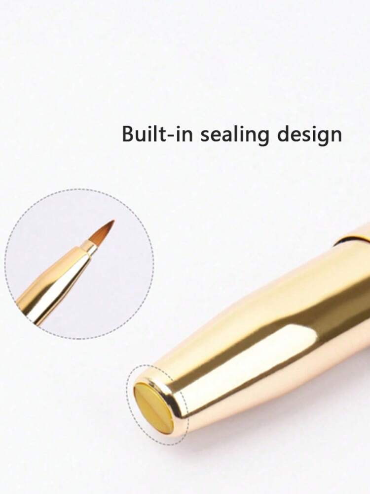 可伸縮單頭唇刷附蓋，便攜式化妝刷，贈品 - 彩色 - 查看 3