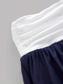 SHEIN Tween女孩夏季可愛休閒灰色裙裝套裝：短袖短版上衣與百褶迷你裙 - 彩色 - 查看 5