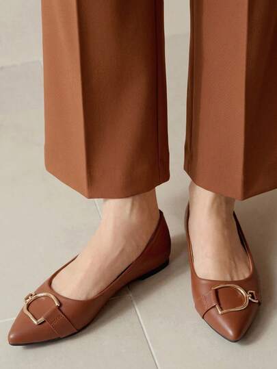 Alvarani 1 Pair Women Soft Pointed Toe Flats, Versatile Office Work Shoes, Ballet Ballerina Slip-On Loafers, Commuting Casual Flat Shoes