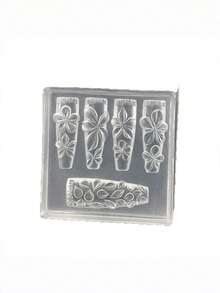 3D Flower Nail Art Mold, Camellia Orchid Lily 5-Petal Blossom Stamp Plate, Clear Silicone Stamping Tool For Spring Summer Nail Design - Clear - View 7