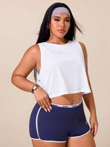 Easithlete Sleeveless Workout Crop Top For Women, Camo Jacquard Textured Fabric With Crisscross Open Back, Breathable Daily & Gym Athletic Tank - White - View 4