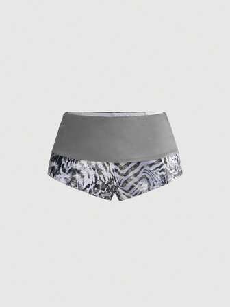 Hippie Sexy Hot Girl Schlangenmuster Goldfolienbeschichtete Low Waist Bodycon PU Shorts für Frauen