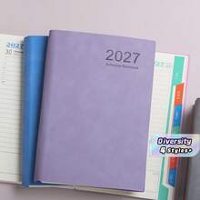 1pc 2027 Self-Discipline Planner - 320 Pages High-Quality Faux Leather Cover, Multi-Color Design, Monthly & Weekly Layout, Compact Portable Size, Suitable For Time Management & Goal Tracking (Adult), Challenge Yourself - Multicolor - View 1