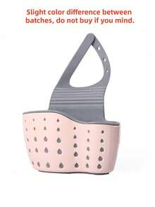 1pc Adjustable Sink Hanging Drain Basket, Suction Cup Sponge Holder For Kitchen Utensils & Fruits - Multicolor - View 3