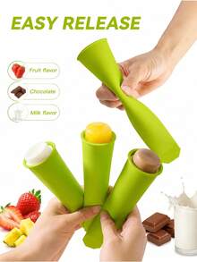 1PC Silicone Ice Cream Popsicle Mold DIY Mold Green Color - Green - View 6