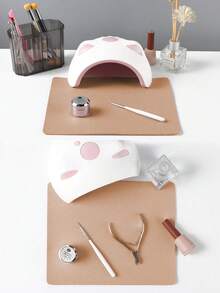 1pc Waterproof And Durable Nail Art Table Mat, Made Of Waterproof And Soft PU Leather, Designed For Studio Tabletops And Foldable Nail Art Armrests. Ideal For Nail Artists In Salons And For Home Use. - pollen - View 6