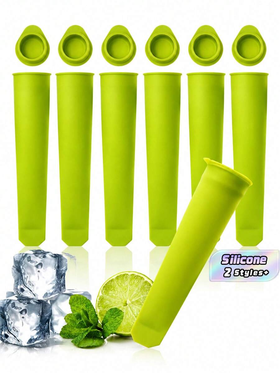 1PC Silicone Ice Cream Popsicle Mold DIY Mold Green Color - Green - View 1