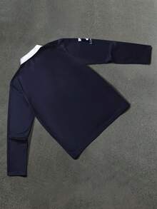 STYNVO 男士時尚騎士字母印花鈕扣長袖 Polo 衫 - 藏蓝色 - 查看 2