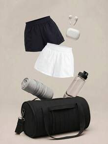SHEIN Cheerettes Casual Versatile Solid Color Sports Shorts - Multicolor - View 3