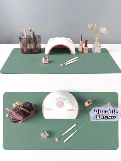 Waterproof And Durable Nail Art Table Mat, Made Of Waterproof And Soft PU Leather, Designed For Studio Tabletops And Foldable Nail Art Armrests. Ideal For Nail Artists In Salons And For Home Use.