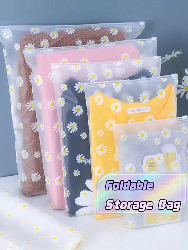 10pcs. Multi Size Transparent Frosted Self Sealing Storage Bag - Reusable Plastic Sealed Bag, Suitable For DIY Handmade Materials, Clothing, Documents, Travel Storage, Home Bedroom Organization, Saving Space Multifunctional Storage Bag