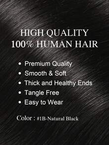 80-100g/Paket 2PCS Ekstensi Rambut Weft Kupu-kupu Hitam Alami Rambut Manusia Tak Terlihat Fleksibel Jahitan Rambut Weft untuk Kenyamanan Sepanjang Hari - S1B - View 2