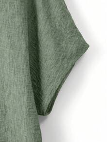 Linhara Camisa verde nueva de primavera/verano, versátil y casual, talla grande - Verde - Ver 5