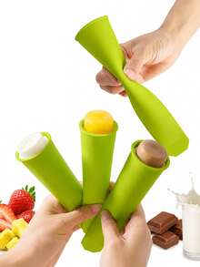 1PC Silicone Ice Cream Popsicle Mold DIY Mold Green Color - Green - View 2
