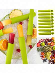 1PC Silicone Ice Cream Popsicle Mold DIY Mold Green Color - Green - View 3
