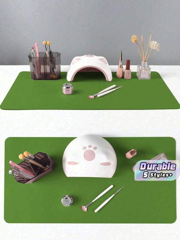 Waterproof And Durable Nail Art Table Mat, Made Of Waterproof And Soft PU Leather, Designed For Studio Tabletops And Foldable Nail Art Armrests. Ideal For Nail Artists In Salons And For Home Use.