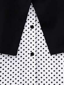GlowEve CURVE Plus Size Black & White Striped Patchwork Casual Shirt - Black and White - View 5
