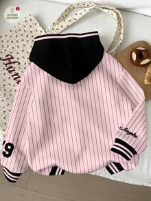 SHEIN EZwear 休閒極簡 79 數字印花運動衫，適合秋冬穿著 - 彩色 - 查看 2
