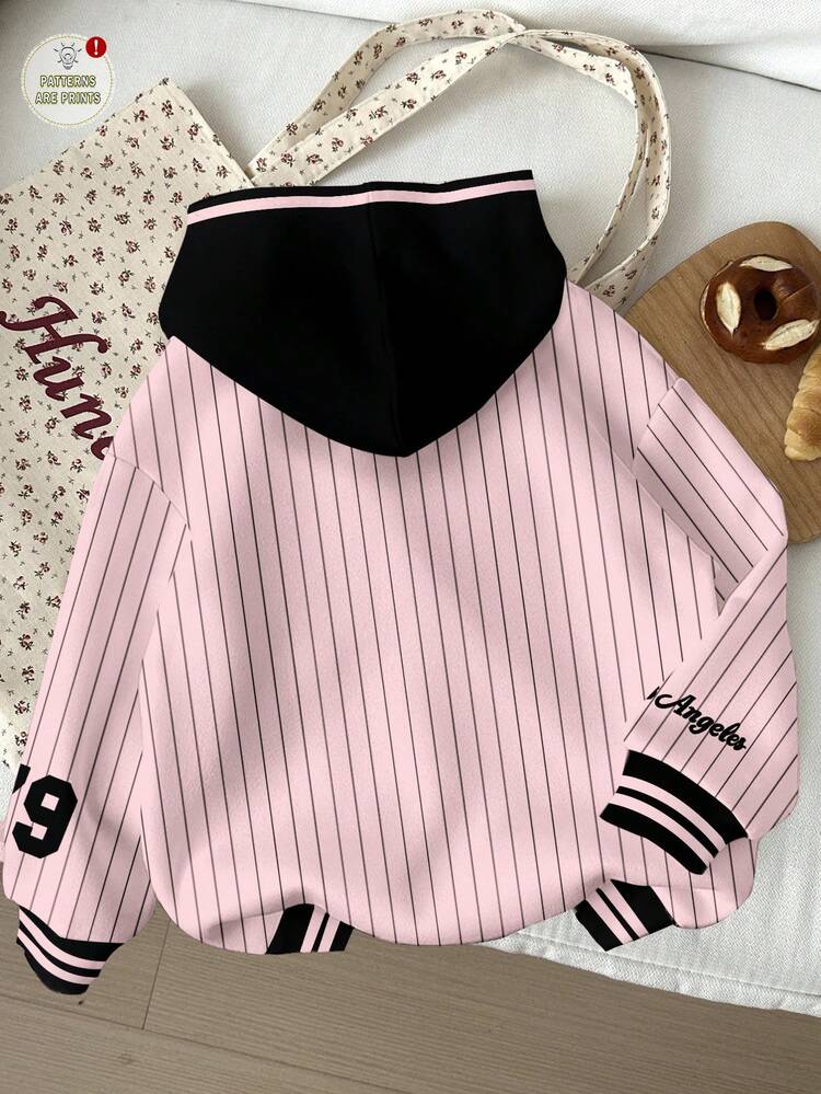 SHEIN EZwear Casual Minimalist 79 Number Print Sweatshirt, Suitable For Autumn/Winter - Multicolor - View 2