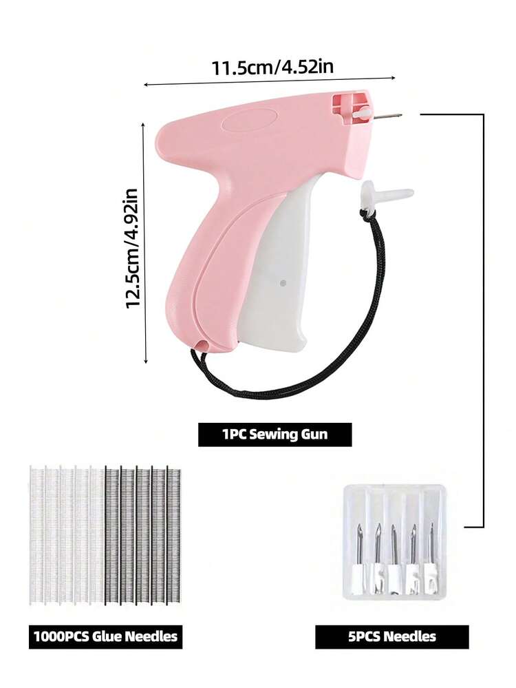 1 + 1000pcs Clothes Repair Sewing Gun Kit, Portable Clothing Mending Sewing Machine, Quick Stitch Gun, Mini Sewing Gun, Fast Mending Clothes Quilt Sewing Gun, Sewing Binding Machine - Sewing Gun + 1000 Glue Needles + 6 Needles - View 8