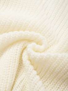 GlowEve CURVE Plus Size Elegant V-Neck Long Sleeve Tie Bow Sweater Set - White - View 3