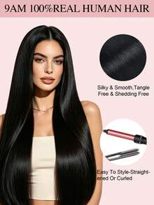 80-100g/Paquete Extensiones de Cabello Humano de Mariposa Negro Azabache, Trama Invisible y Flexible para Coser, Cómoda para Usar Todo el Día - S1 - Ver 8