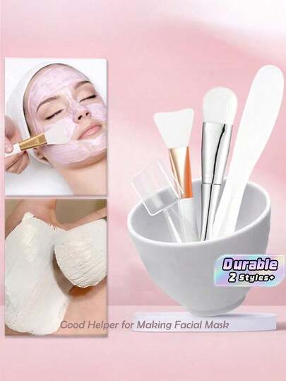 HMQ Beauty Silicone Mask Bowl Facial Brush For Beauty Salons Soft Film Mud Film Blending Tool DIY Skincare Set