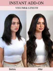 80-100g/Paket 2PCS Ekstensi Rambut Weft Kupu-kupu Hitam Alami Rambut Manusia Tak Terlihat Fleksibel Jahitan Rambut Weft untuk Kenyamanan Sepanjang Hari - S1B - View 5