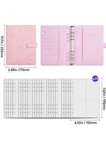1 Set A5/A6 Size PU Leather Multi Functional Photo Card Album Refillable Binder Notebook With Rings For Pictures Tickets Cards Daily Planning Journal Office School Student Travel Gift Organization Storage Scrapbooking Supplies Vintage - Star model - View 20