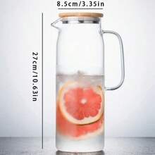 High-Quality Borosilicate Glass Teapot With 304 Stainless Steel Lid, Heat And Cold Resistant, Large Capacity For Making Tea/Syrup, Suitable For Home/Restaurant/Hotel, Comfortable Handle, Wide Mouth Easy To Clean - Transparent 2 - View 3
