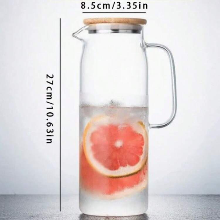 High-Quality Borosilicate Glass Teapot With 304 Stainless Steel Lid, Heat And Cold Resistant, Large Capacity For Making Tea/Syrup, Suitable For Home/Restaurant/Hotel, Comfortable Handle, Wide Mouth Easy To Clean - Transparent 2 - View 3
