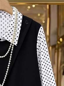 GlowEve CURVE Plus Size Black & White Striped Patchwork Casual Shirt - Black and White - View 4