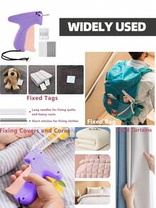1 + 1000pcs Clothes Repair Sewing Gun Kit, Portable Clothing Mending Sewing Machine, Quick Stitch Gun, Mini Sewing Gun, Fast Mending Clothes Quilt Sewing Gun, Sewing Binding Machine - E-Pink Purple - View 6