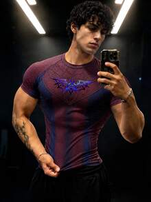 GymBeat Men's Colorblock Print Short Sleeve Sports T-Shirt - Multicolor - View 3