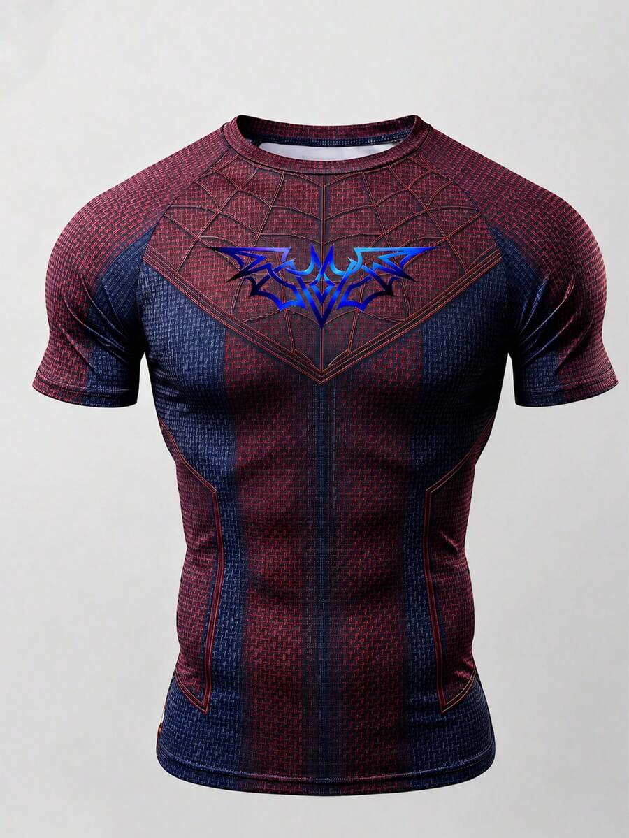 GymBeat Men's Colorblock Print Short Sleeve Sports T-Shirt - Multicolor - View 1