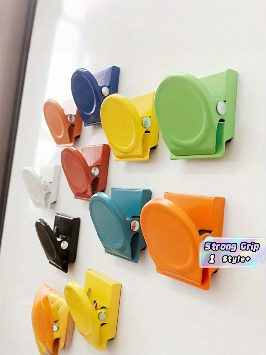 5PCS Colorful Magnetic Clips Heavy Duty Multipurpose Document Storage Organizer Plastic For Fridge Office Home Kitchen Christmas Gift - multicolor - View 1