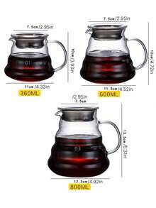 1pc Simple Heat-Resistant Glass Coffee Pot With Cute Cloud Design, Hand Drip Coffee Maker, Coffee Filtering Cup, Coffee Accessories - transparent - View 3