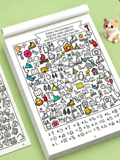 POKOJA LAND 1000+ Pictures, 32-Page Find And Color Activity Book | Fun Focus And Attention Workbook, Educational Early Learning Tool For Home And School Use, Printed On Paper