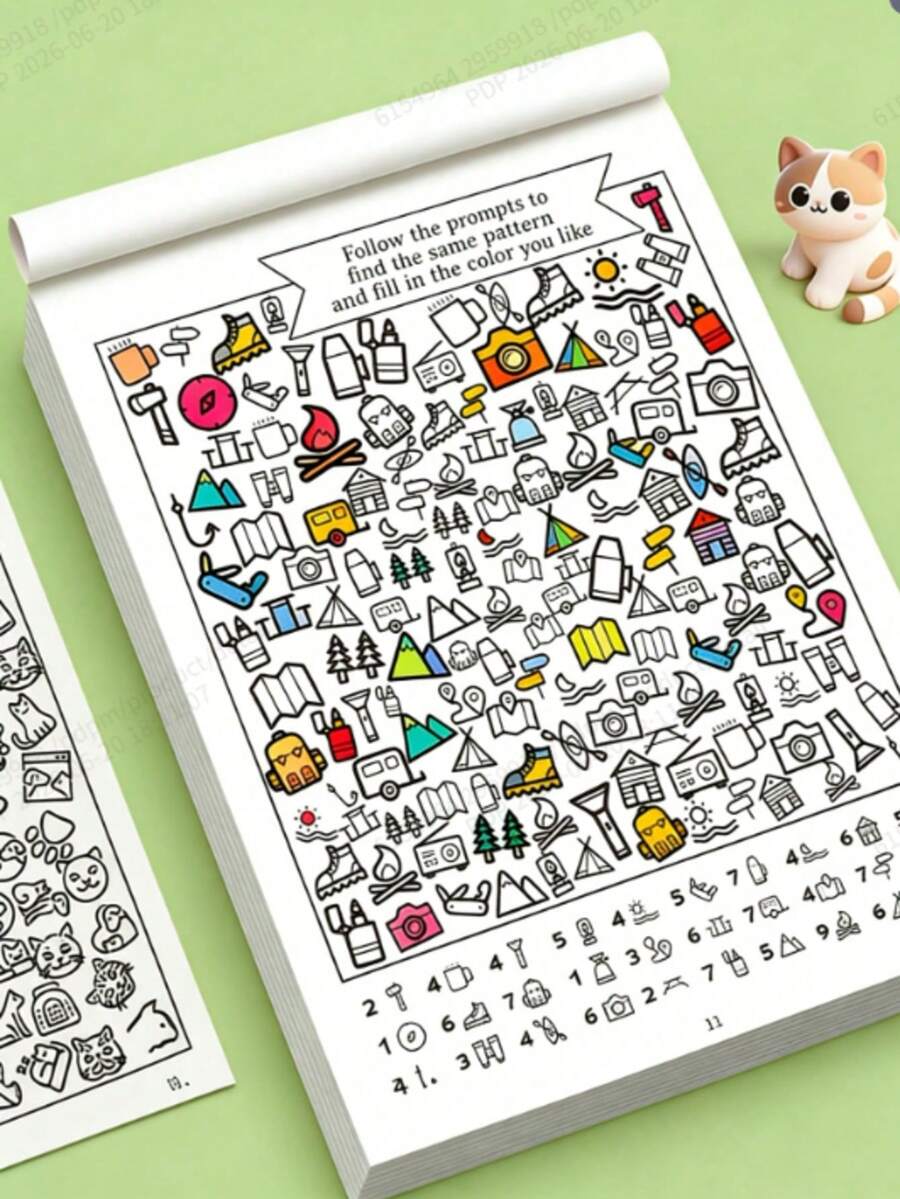 POKOJA LAND 1000+ Pictures, 32-Page Find And Color Activity Book | Fun Focus And Attention Workbook, Educational Early Learning Tool For Home And School Use, Printed On Paper - Multicolor - View 1