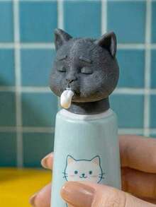 Joivida 1/2/4Pcs Cat Shaped Toothpaste Dispenser, Resin Cat Head Toothpaste Cap, Fun Creative Bathroom Accessory, Perfect For Pet Lovers - multicolor - View 6