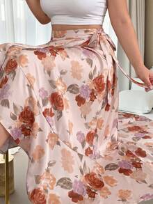 Modelyn 大尺碼女款花卉印花休閒百搭日常穿著裙 - 彩色 - 查看 7