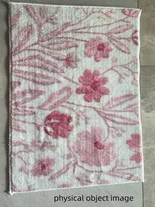 1-Piece Set Of Pink Floral Bathroom, Printed Carpet, Suitable For Home Decoration Kitchen And Bathroom Small Size 23.6 X 15.7 Inches Home Decoration Carpet - multicolor - View 2