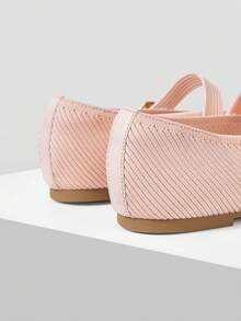 MOTF PREMIUM WOMEN SQUARE TOE BUCKLE STRAP FLATS FOR CHRISTMAS - Baby Pink - View 7
