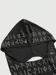 ROMWE Dark Gothic Rune Pattern All-Over Print Sexy Backless Lace-Up Halter Tank Top - Black - View 10